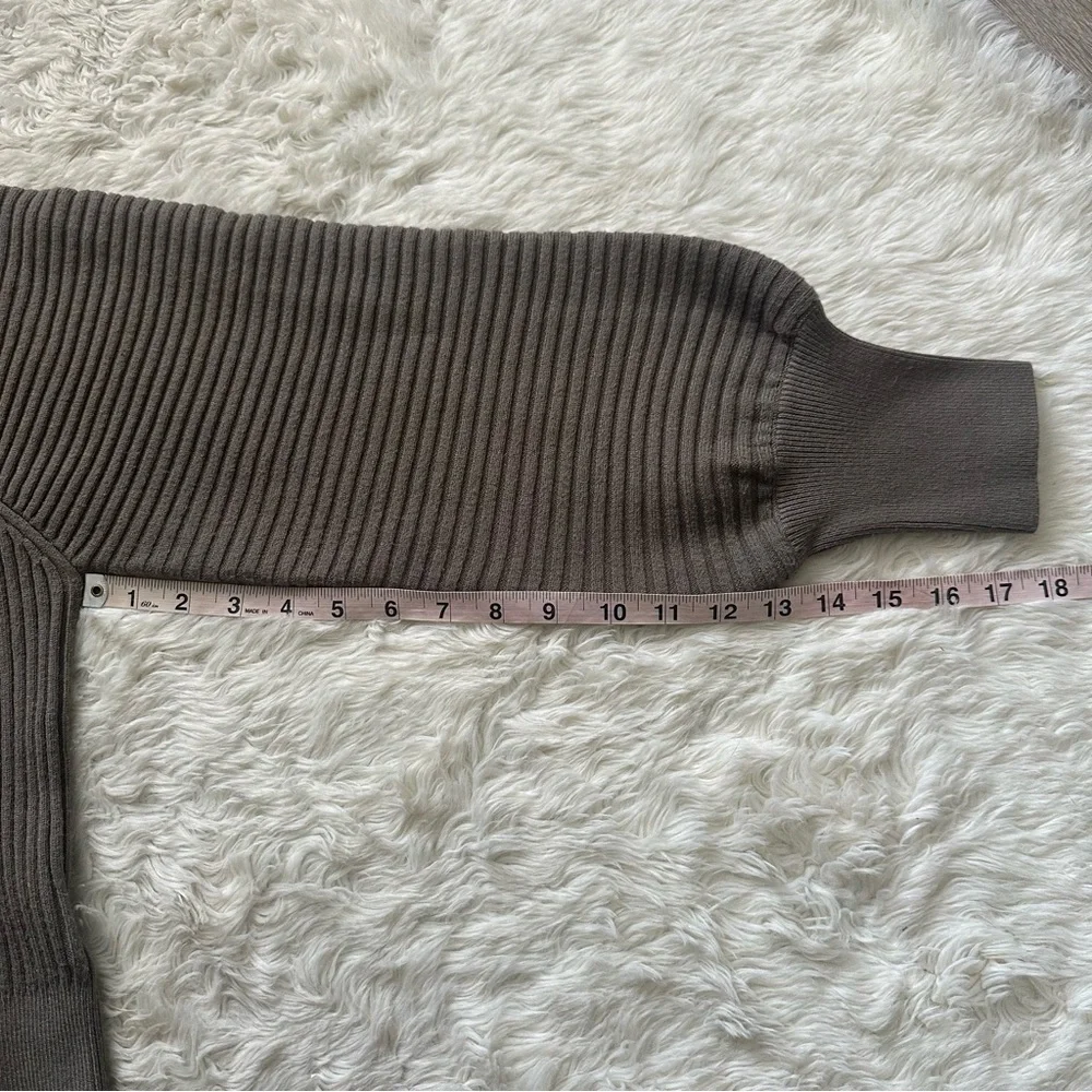 Varley Sweater Reid Half-Zip Knit Pullover Balloon Sleeves Boxy Gravity Sage M - Picture 14 of 14